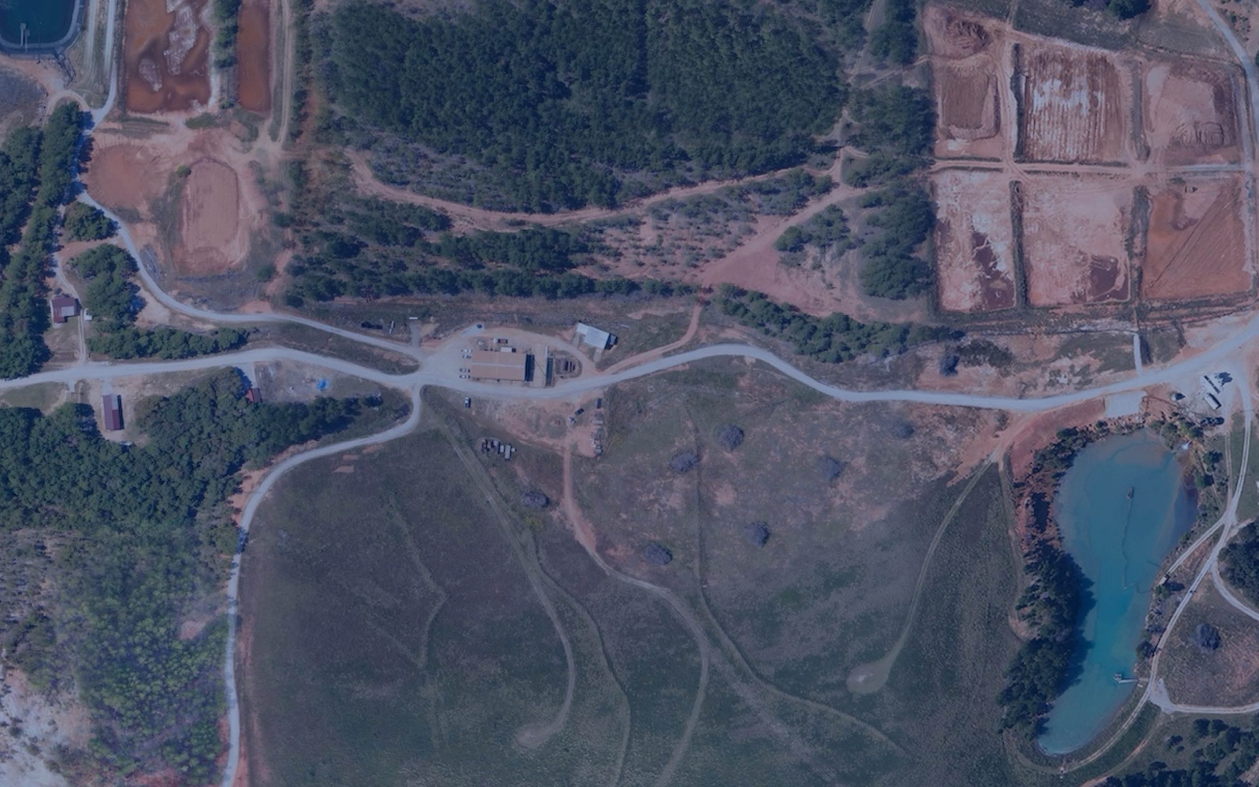 Arial view of a mine and the surrounding area